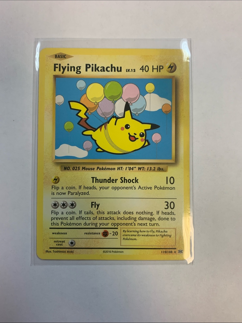 Flying Pikachu Pokémon Card - Yellow